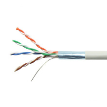 Grey 24awg FTP cable de cobre sólido blindado cat5e